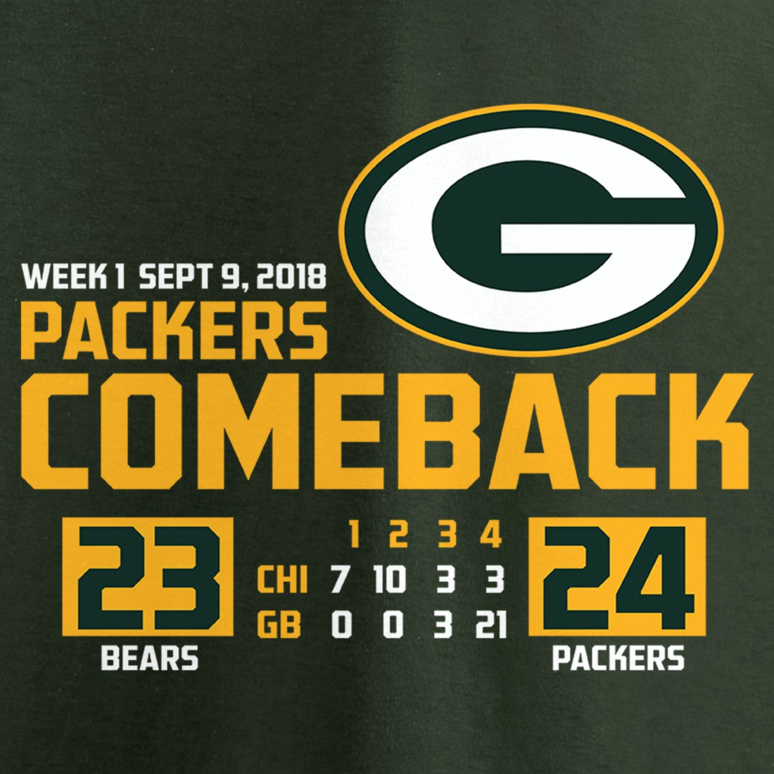 Green Bay Packers The Comeback T-Shirt Green - NFL