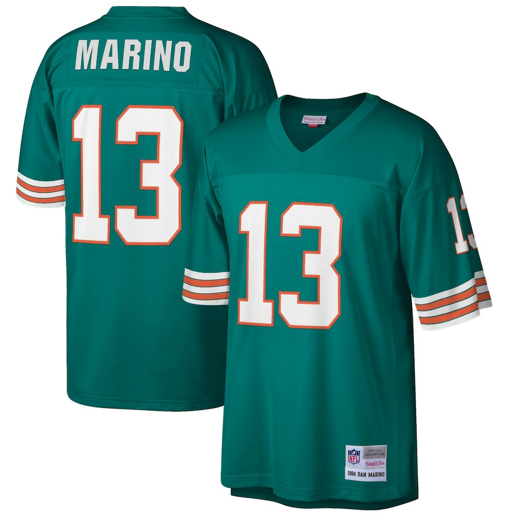 Dan Marino Miami Dolphins Big & Tall 1984 Retired Player Replica Jersey Aqua - Mitchell & Ness