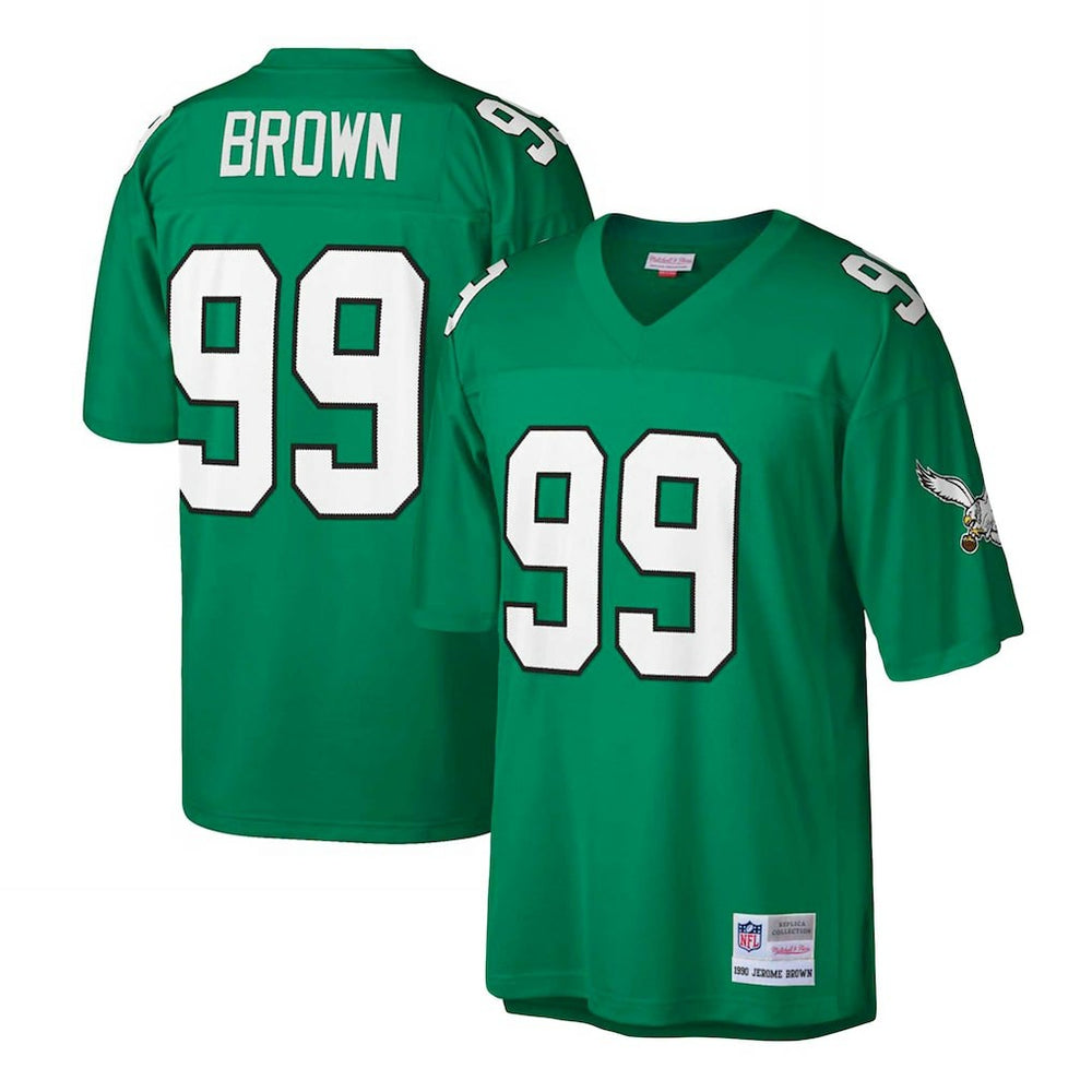 Jerome Brown Philadelphia Eagles Big & Tall 1990 Retired Player Replica Jersey Kelly Green - Mitchell & Ness