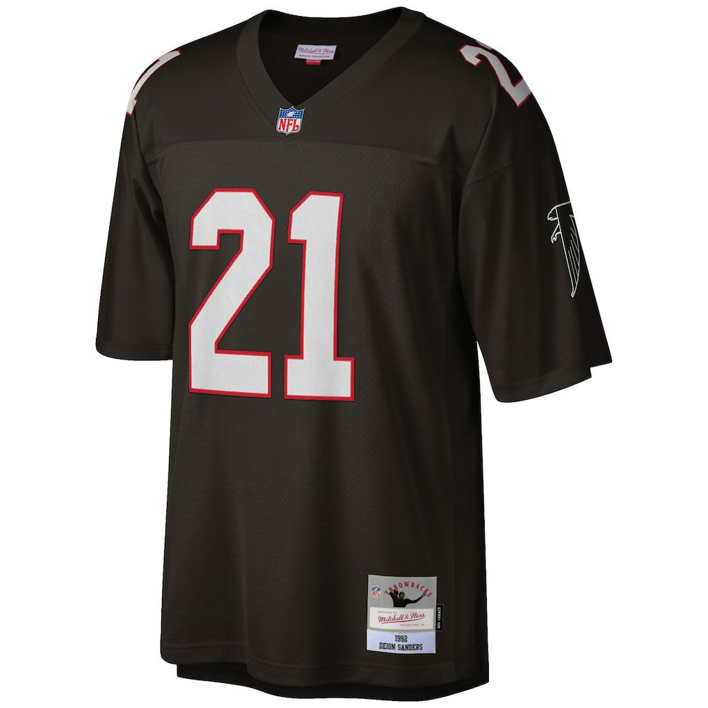 Deion Sanders Atlanta Falcons Big & Tall 1992 Retired Player Replica Jersey Black - Mitchell & Ness