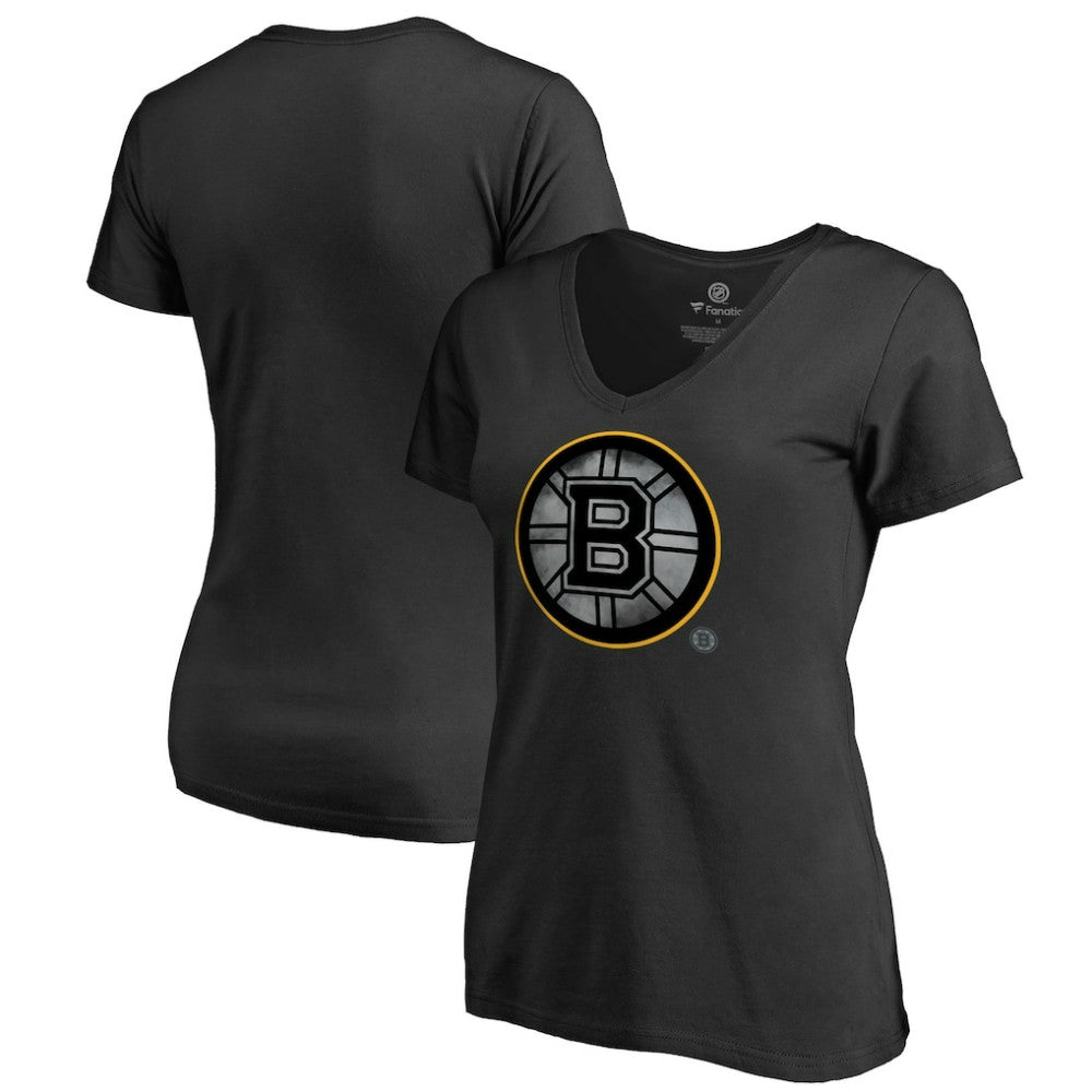 Boston Bruins Women's Core Smoke V-Neck T-Shirt Black