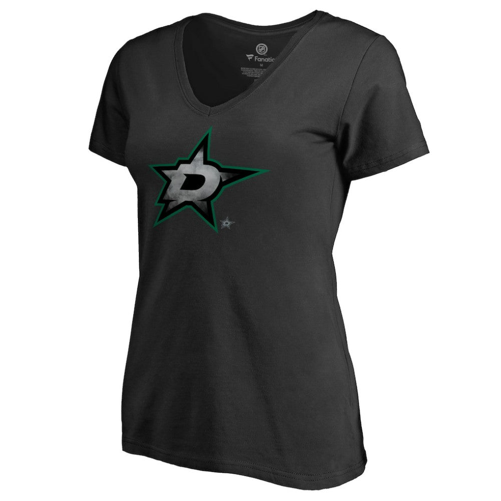Dallas Stars - Women's Core Smoke V-Neck T-Shirt Black