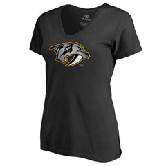 Nashville Predators - Women's Core Smoke V-Neck T-Shirt Black