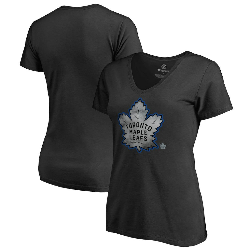 Toronto Maple Leafs - Women's Core Smoke V-Neck T-Shirt Black