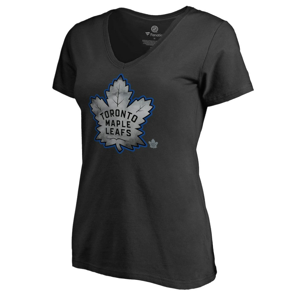Toronto Maple Leafs - Women's Core Smoke V-Neck T-Shirt Black