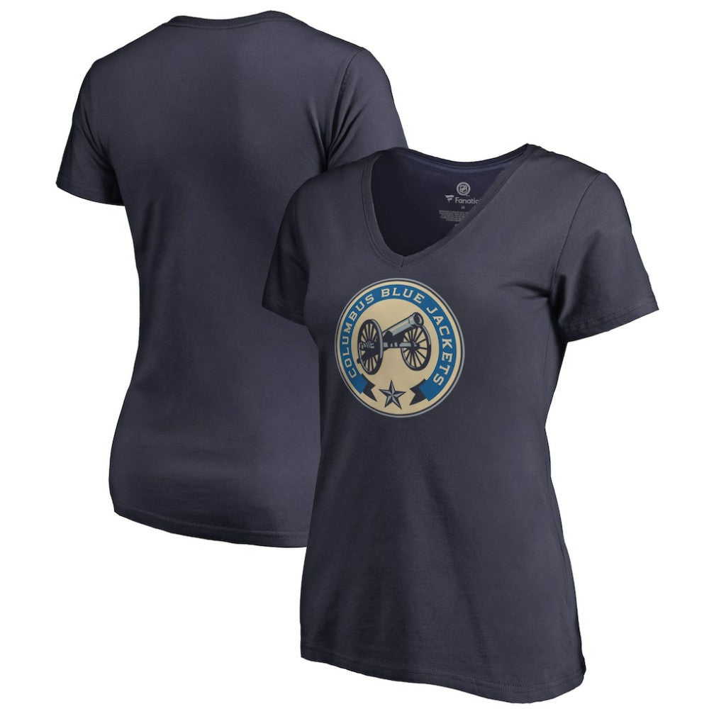 Columbus Blue Jackets - Women's Team Alternate V-Neck T-Shirt Navy