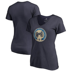 Columbus Blue Jackets - Women's Team Alternate V-Neck T-Shirt Navy