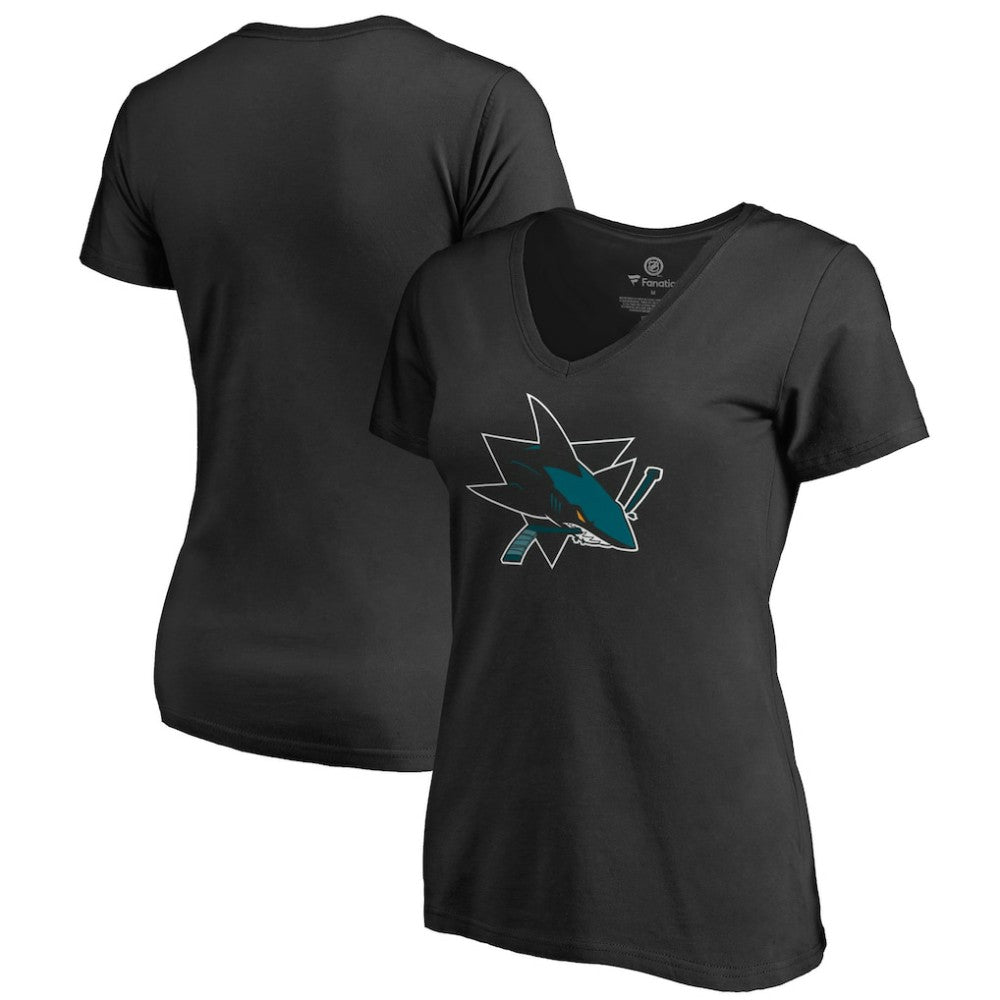 San Jose Sharks - Women's Team Alternate V-Neck T-Shirt Black