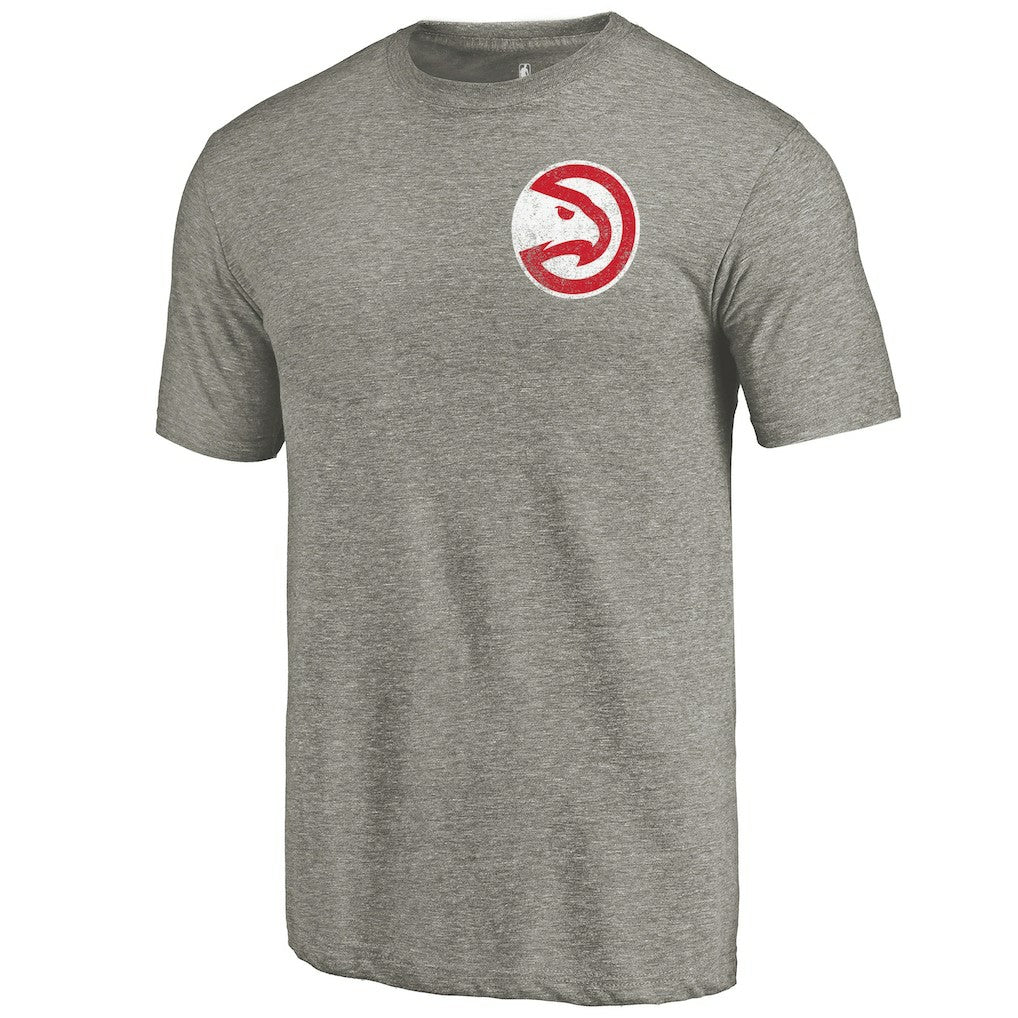 NBA - Atlanta Hawks Primary Logo Left Chest Distressed Tri-Blend T-Shirt - Gray
