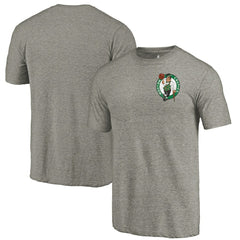 NBA - Boston Celtics Primary Logo Left Chest Distressed Tri-Blend T-Shirt - Gray