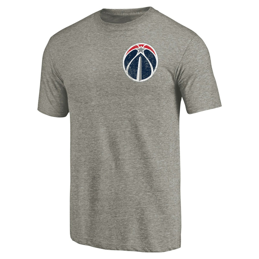 NBA - Washington Wizards Primary Logo Left Chest Distressed Tri-Blend T-Shirt - Gray