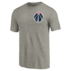 NBA - Washington Wizards Primary Logo Left Chest Distressed Tri-Blend T-Shirt - Gray