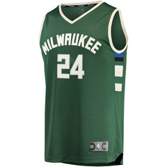 Fanatics - Pat Connaughton Milwaukee Bucks Fast Break Replica Jersey - Icon Edition - Hunter Green