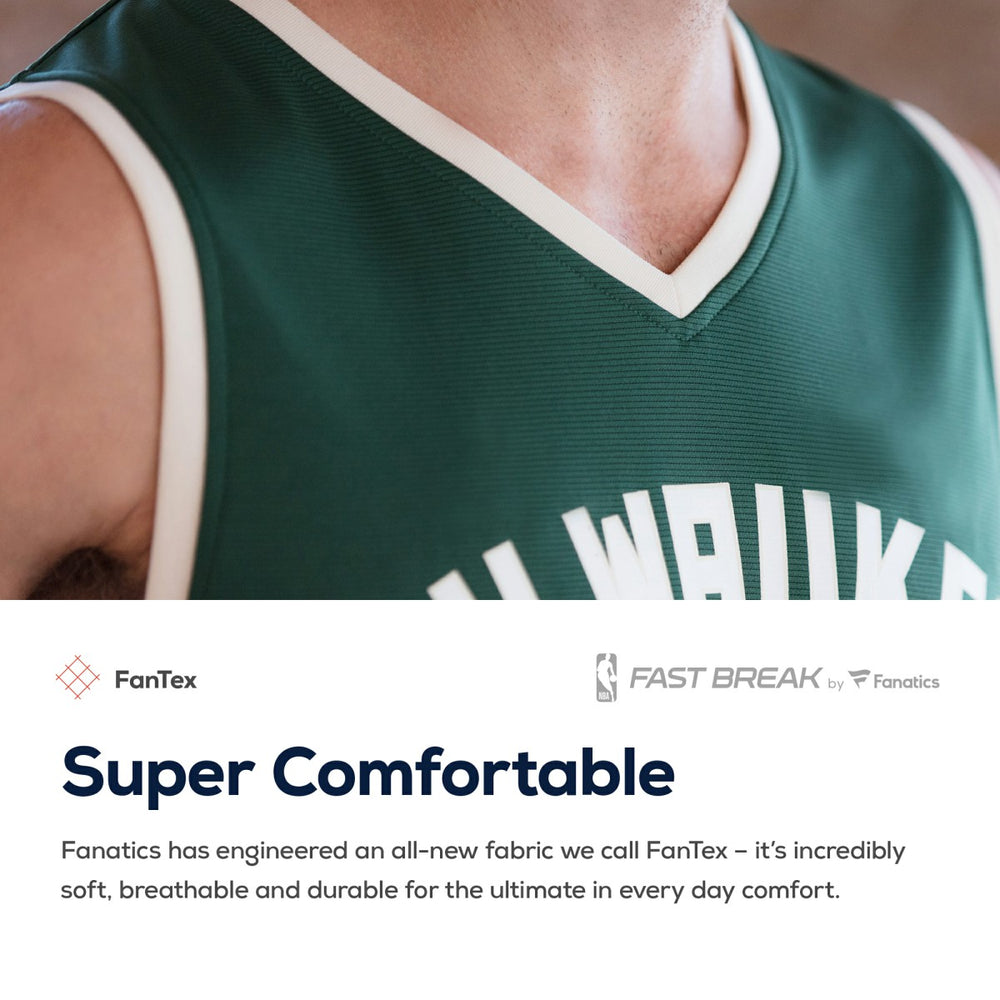 Fanatics - Pat Connaughton Milwaukee Bucks Fast Break Replica Jersey - Icon Edition - Hunter Green