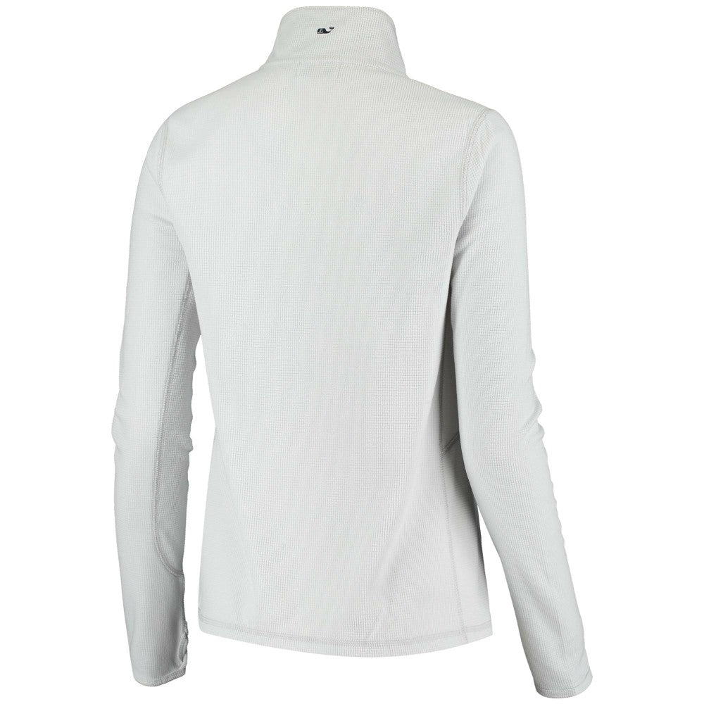 Miami Marlins Vineyard Vines Women's Performance Grid Half-Zip Pullover Top Lifestyle