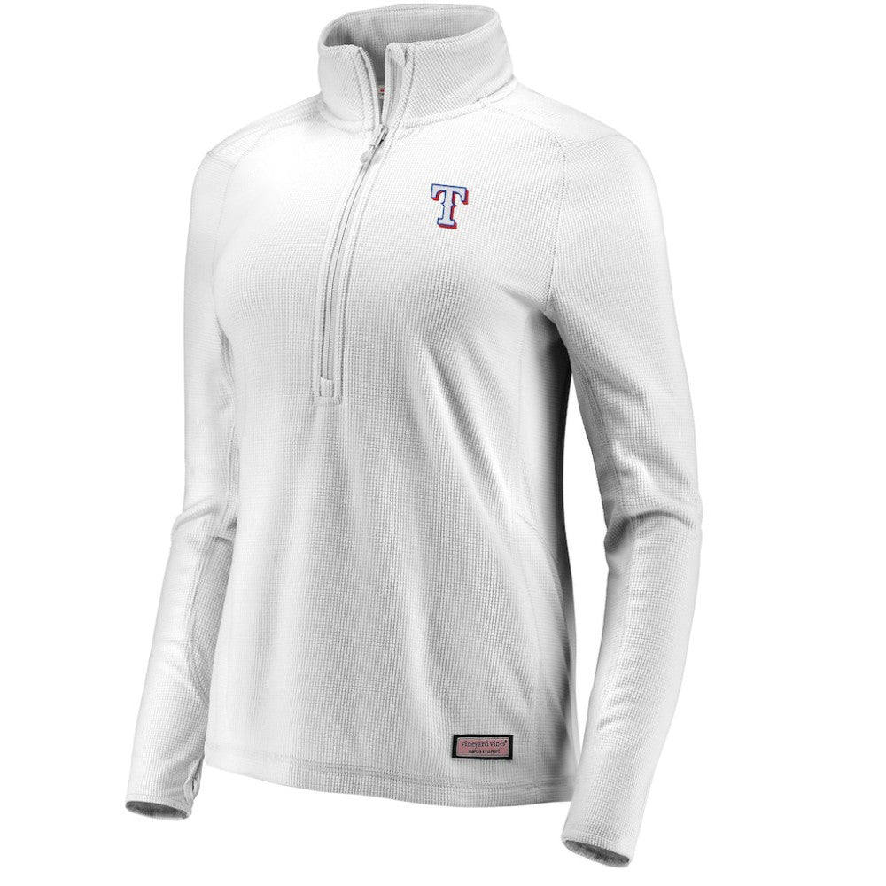 Texas Rangers Vineyard Vines Women's Performance Grid Half-Zip Pullover Top On Sale