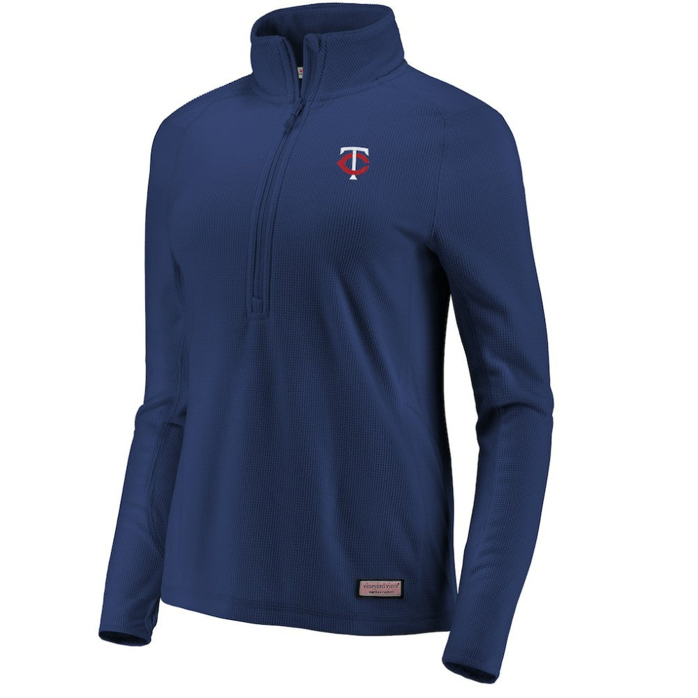 Minnesota Twins Vineyard Vines Women's Performance Grid Half-Zip Pullover Top Clearance