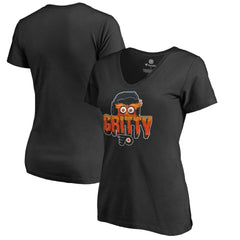 Philadelphia Flyers - Women's Go Gritty V-Neck T-Shirt Black