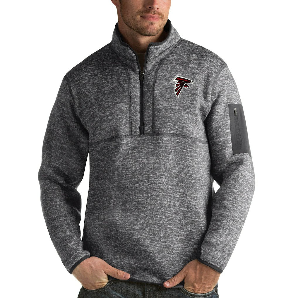 Atlanta Falcons Antigua Fortune Quarter-Zip Pullover Jacket Charcoal - NFL