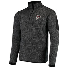 Atlanta Falcons Antigua Fortune Quarter-Zip Pullover Jacket Heather Black - NFL