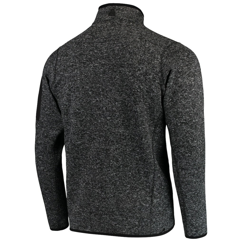 Atlanta Falcons Antigua Fortune Quarter-Zip Pullover Jacket Heather Black - NFL