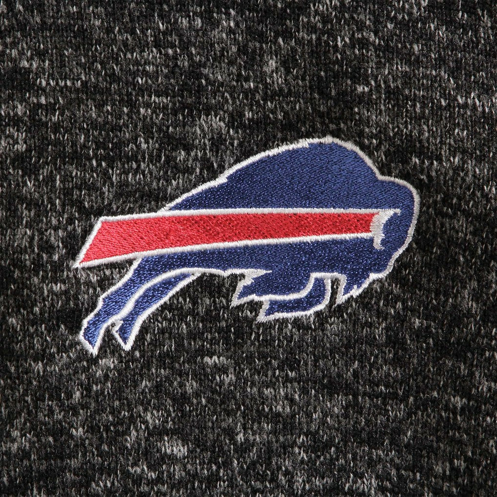 Buffalo Bills Antigua Fortune Quarter-Zip Pullover Jacket Heathered Black - NFL