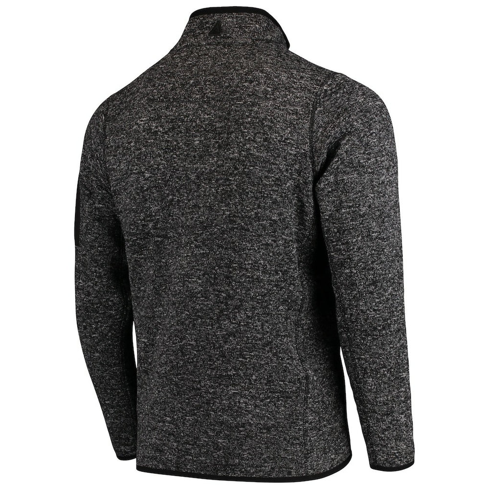 Chicago Bears Antigua Fortune Quarter-Zip Pullover Jacket Heather Black - NFL
