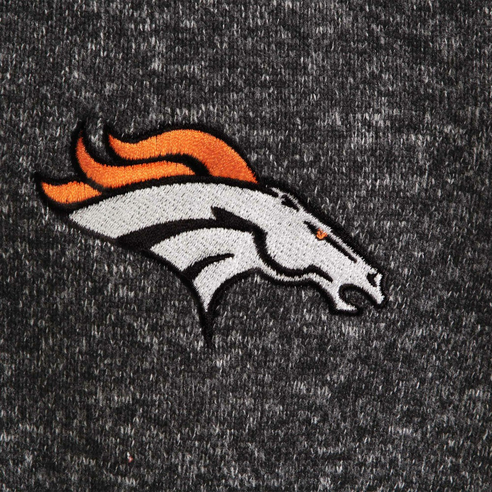Denver Broncos Antigua Fortune Quarter-Zip Pullover Jacket Heather Black - NFL