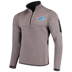 Detroit Lions Antigua Fortune Quarter-Zip Pullover Jacket Charcoal - NFL