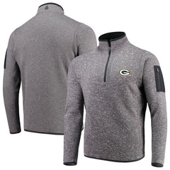 Green Bay Packers Antigua Fortune Quarter-Zip Pullover Jacket Charcoal - NFL