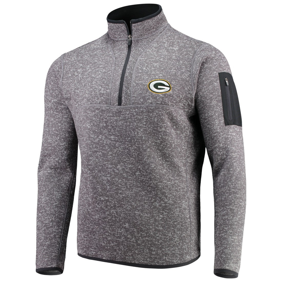 Green Bay Packers Antigua Fortune Quarter-Zip Pullover Jacket Charcoal - NFL