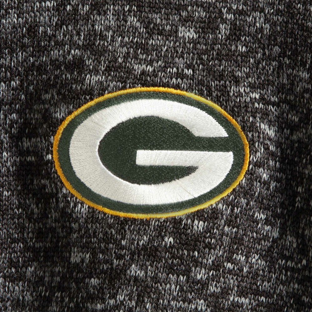 Green Bay Packers Antigua Fortune Quarter-Zip Pullover Jacket Heather Black - NFL
