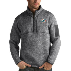 Miami Dolphins Antigua Fortune Quarter-Zip Pullover Jacket Charcoal - NFL