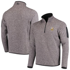 Minnesota Vikings Antigua Fortune Quarter-Zip Pullover Jacket Charcoal - NFL