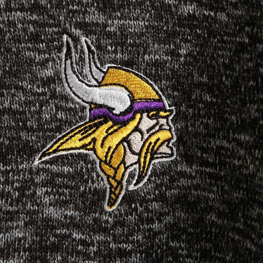 Minnesota Vikings Antigua Fortune Quarter-Zip Pullover Jacket Heather Black - NFL