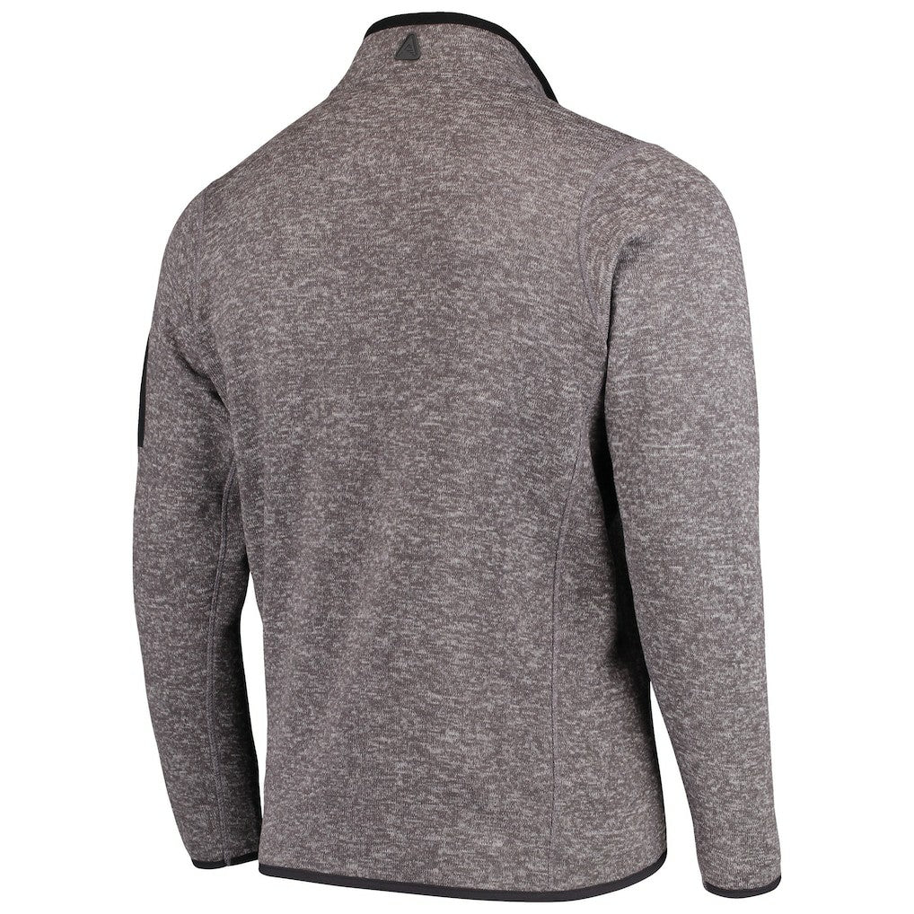 New England Patriots Antigua Fortune Quarter-Zip Pullover Jacket Charcoal - NFL