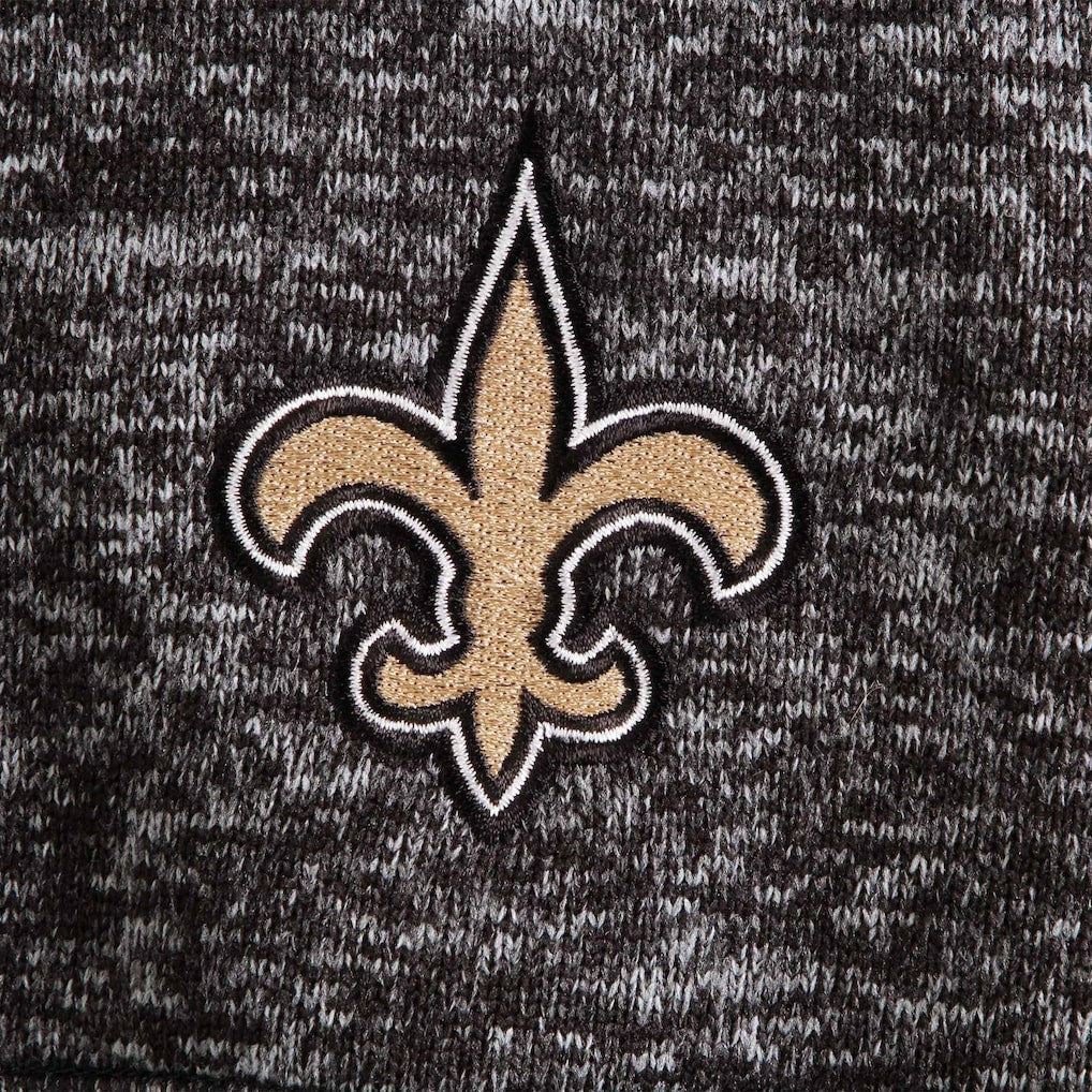New Orleans Saints Antigua Fortune Quarter-Zip Pullover Jacket Heather Black - NFL