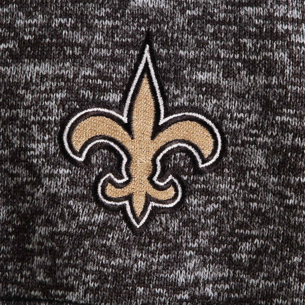 New Orleans Saints Antigua Fortune Quarter-Zip Pullover Jacket Heather Black - NFL
