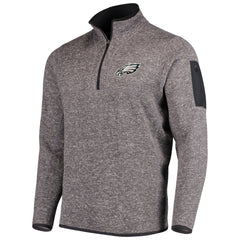 Philadelphia Eagles Antigua Fortune Quarter-Zip Pullover Jacket Charcoal - NFL
