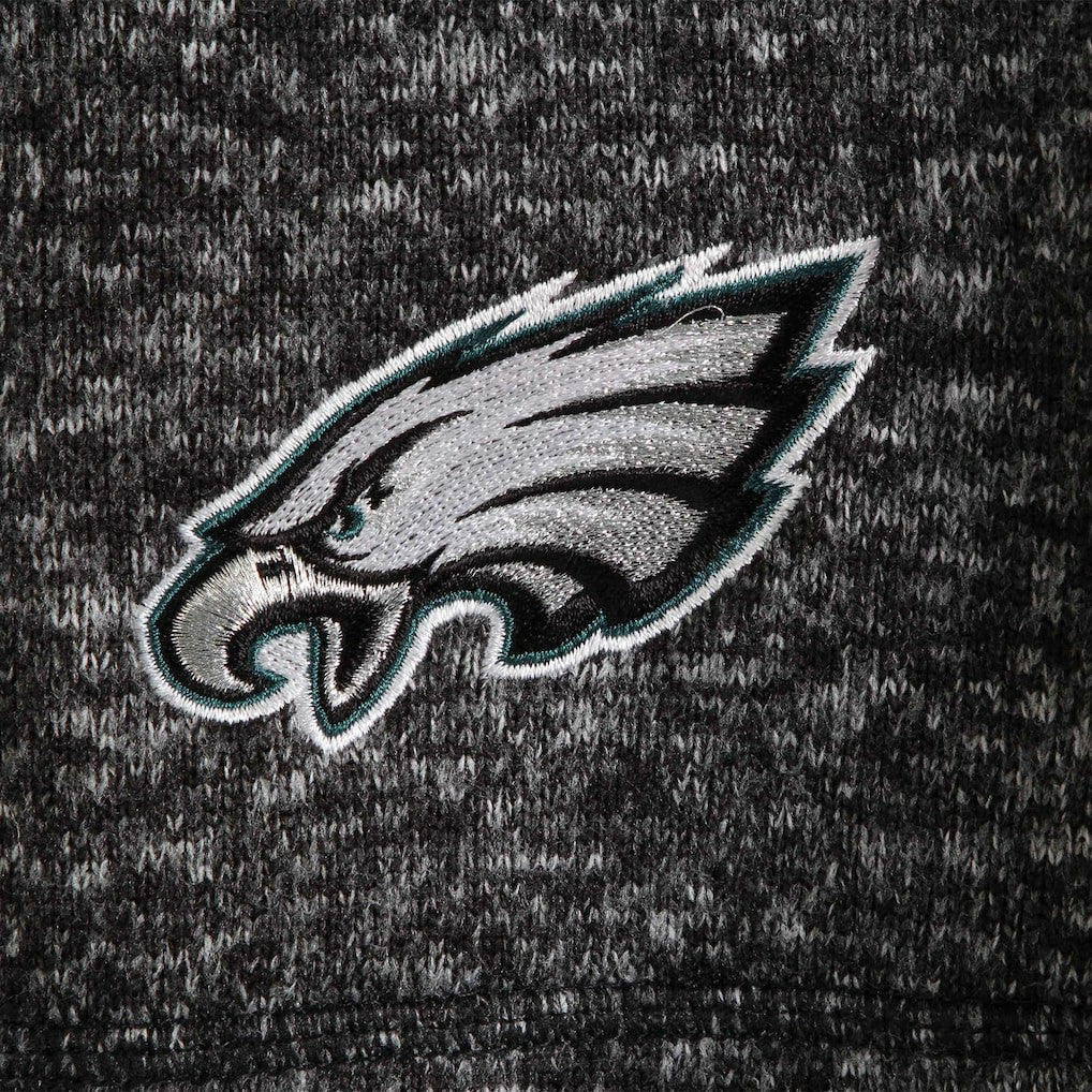 Philadelphia Eagles Antigua Fortune Quarter-Zip Pullover Jacket Heather Black - NFL