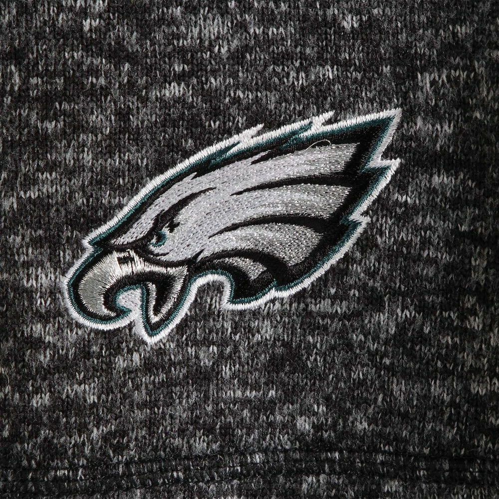 Philadelphia Eagles Antigua Fortune Quarter-Zip Pullover Jacket Heather Black - NFL