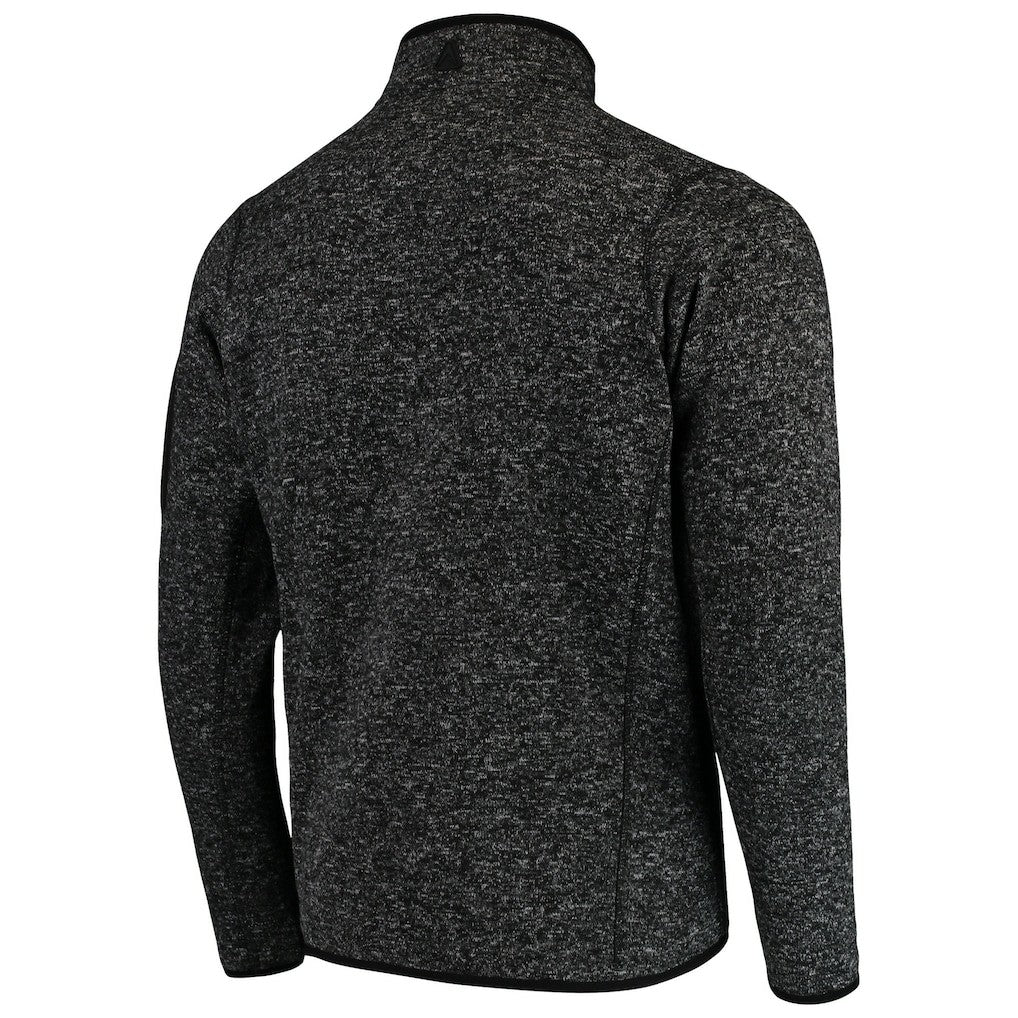 Philadelphia Eagles Antigua Fortune Quarter-Zip Pullover Jacket Heather Black - NFL