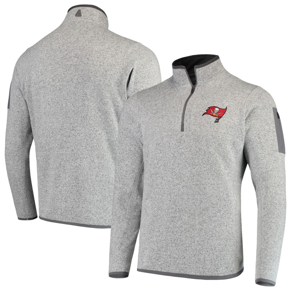 Tampa Bay Buccaneers Antigua Fortune Quarter-Zip Pullover Jacket Heather Black - NFL