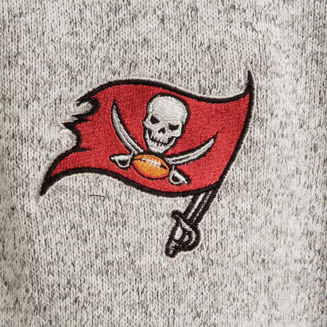 Tampa Bay Buccaneers Antigua Fortune Quarter-Zip Pullover Jacket Heather Black - NFL