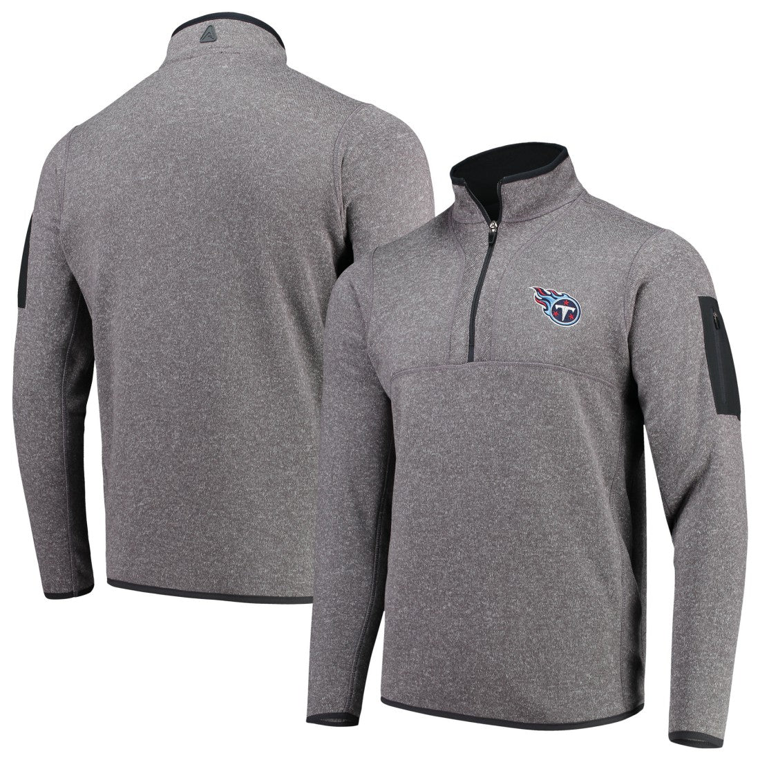 Tennessee Titans Antigua Fortune Quarter-Zip Pullover Jacket Charcoal - NFL