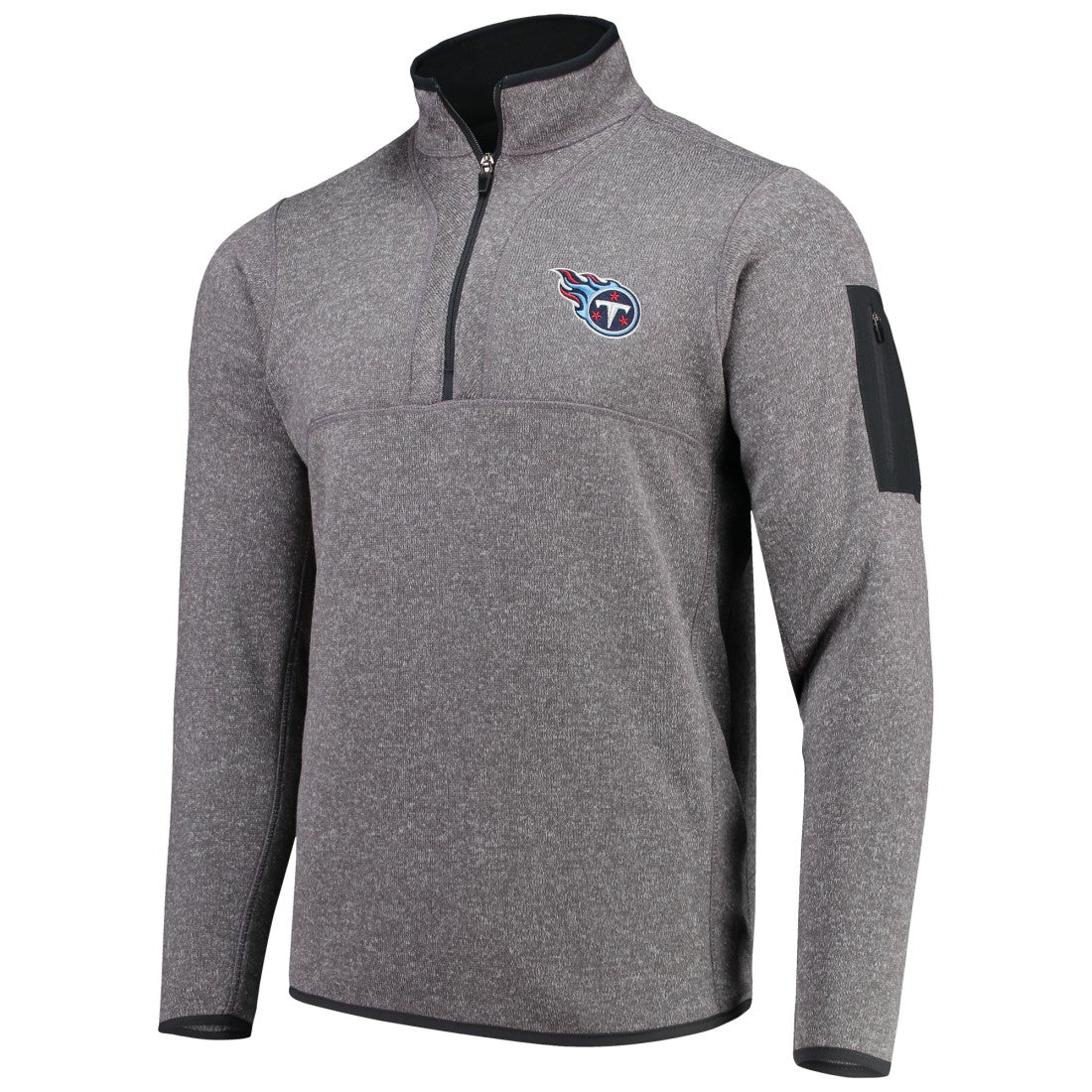 Tennessee Titans Antigua Fortune Quarter-Zip Pullover Jacket Charcoal - NFL