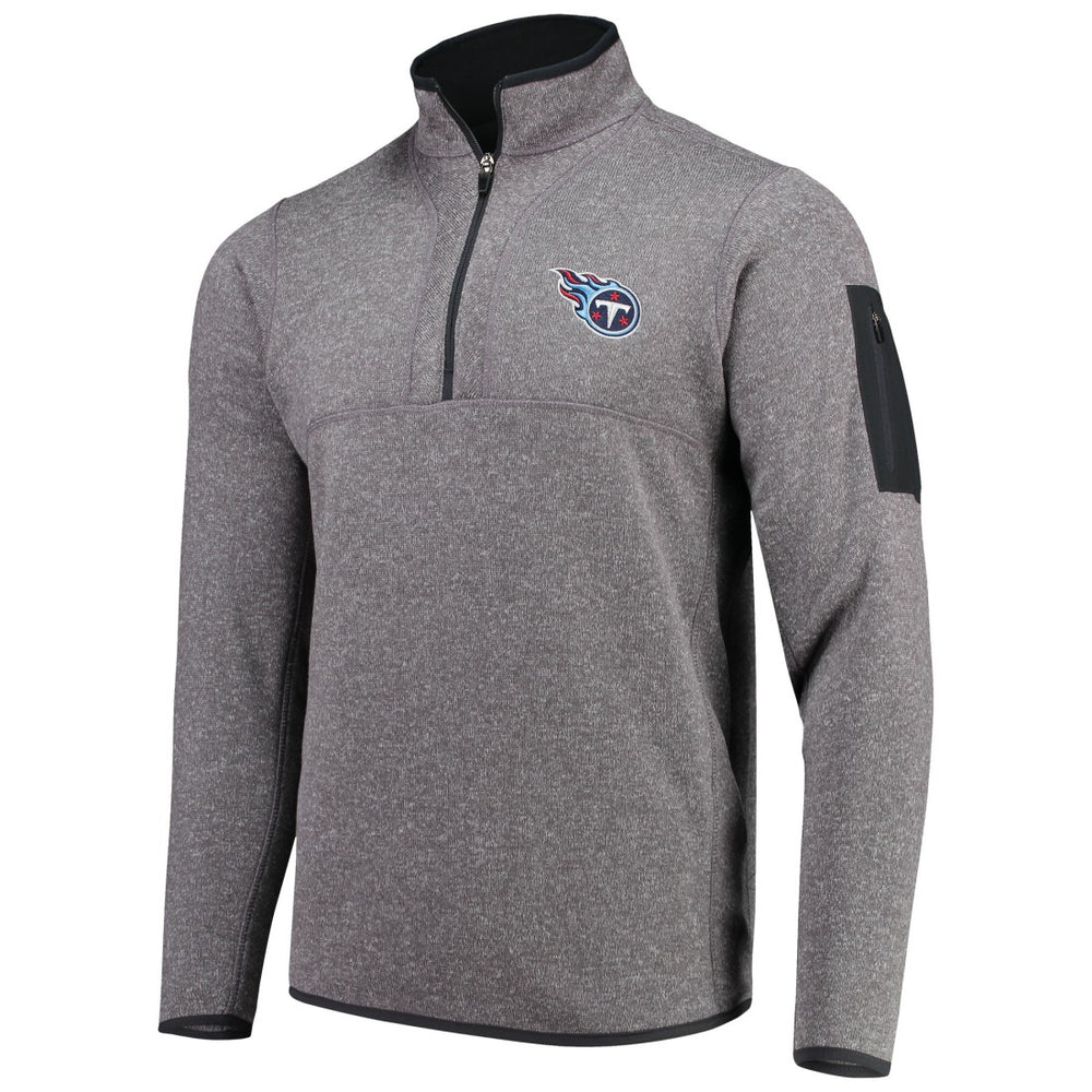 Tennessee Titans Antigua Fortune Quarter-Zip Pullover Jacket Charcoal - NFL