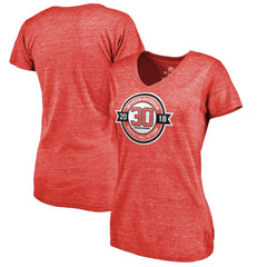 Martin Brodeur New Jersey Devils - Fanatics Women's Hall of Fame V-Neck Tri-Blend T-Shirt Red