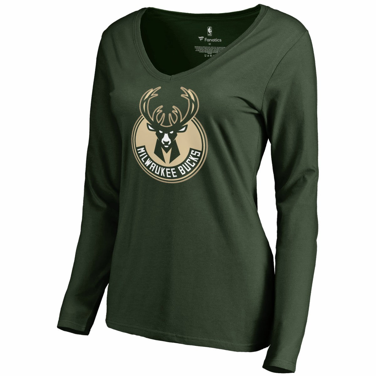 NBA - Giannis Antetokounmpo Milwaukee Bucks Women's Team Backer Name & Number Long Sleeve V-Neck T-Shirt - Hunter Green
