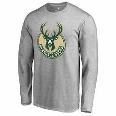 NBA - Giannis Antetokounmpo Milwaukee Bucks Team Backer Name & Number Long Sleeve T-Shirt - Heathered Gray
